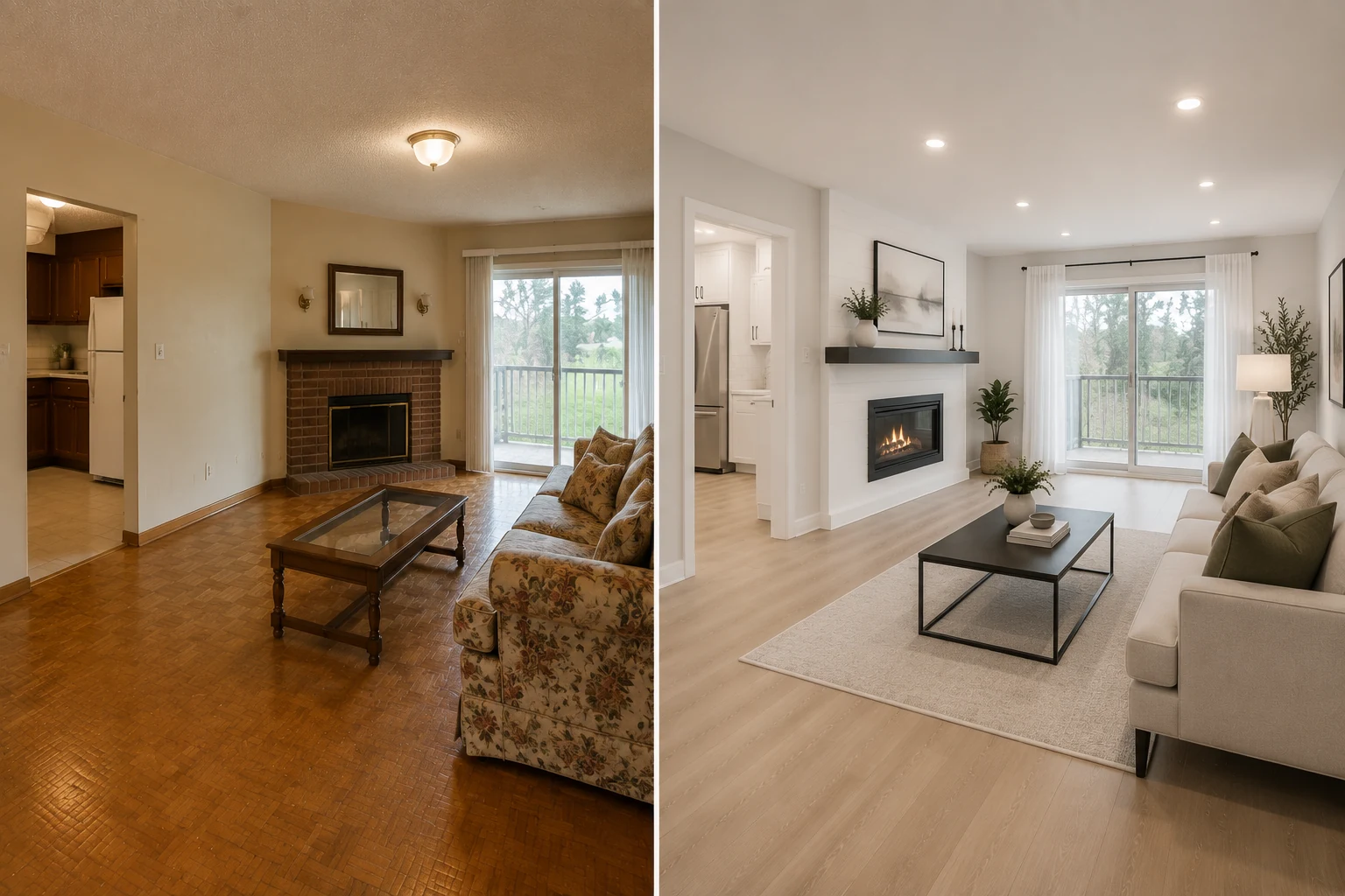 Complete GTA home interior with coordinated drywall, paint, flooring and trim