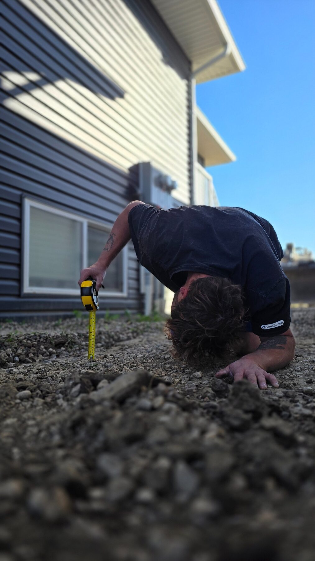 Measuring site for concrete work