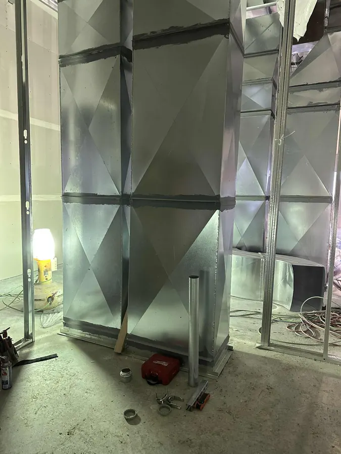 Commercial drywall installation in progress in Saskatoon