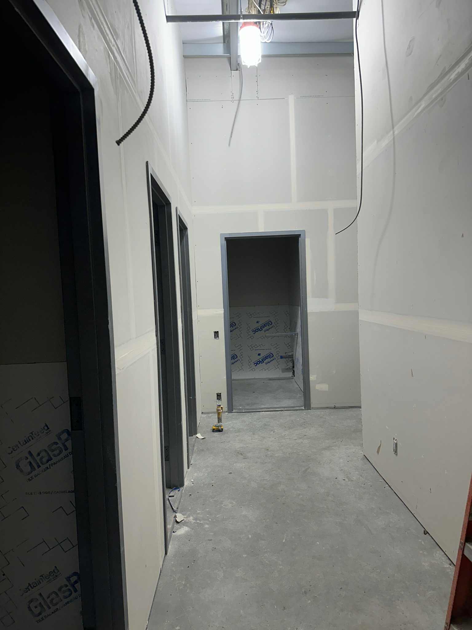 Basement drywall installation