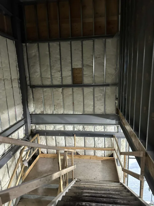 Drywall ceiling installation in a Saskatoon garage