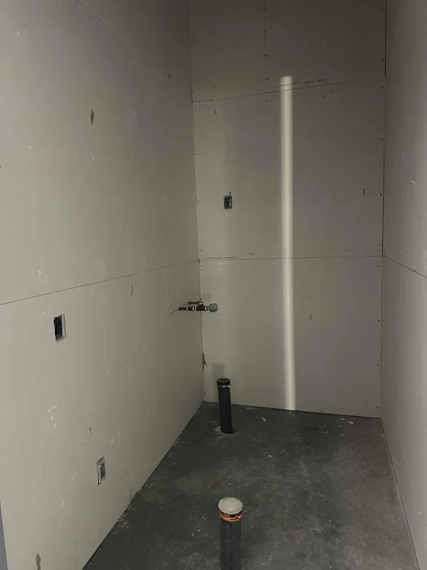 New drywall installed in an interior room in Saskatoon