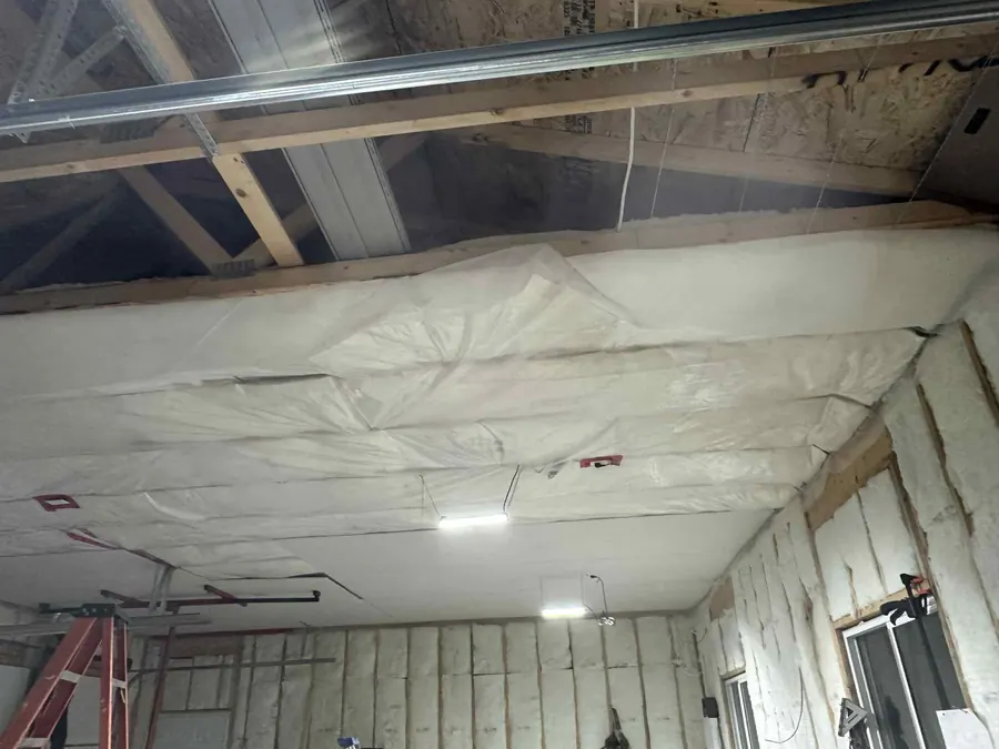 Garage drywall ceiling installation and taping work in Saskatoon
