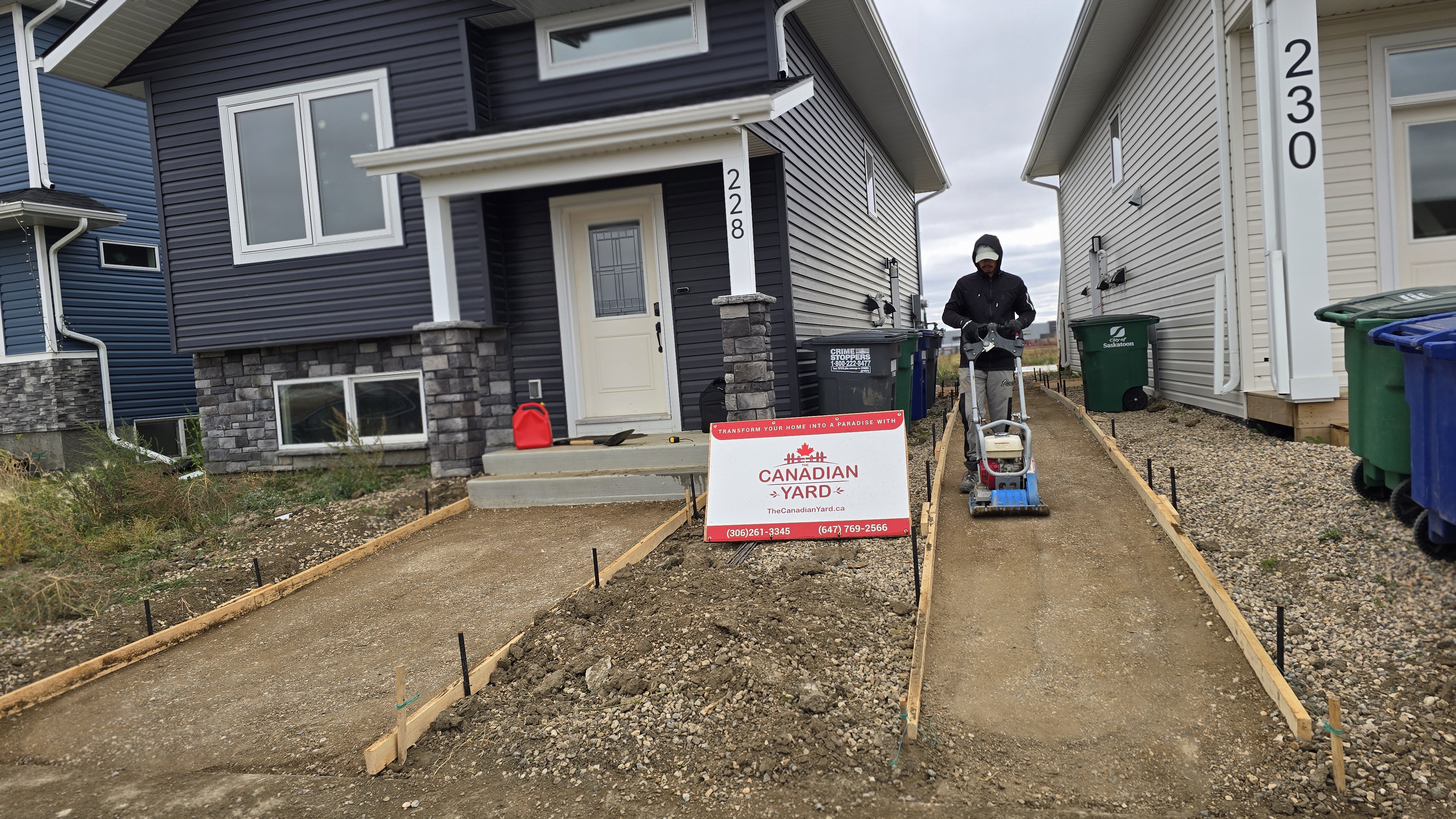 Concrete pathway project in Saskatoon